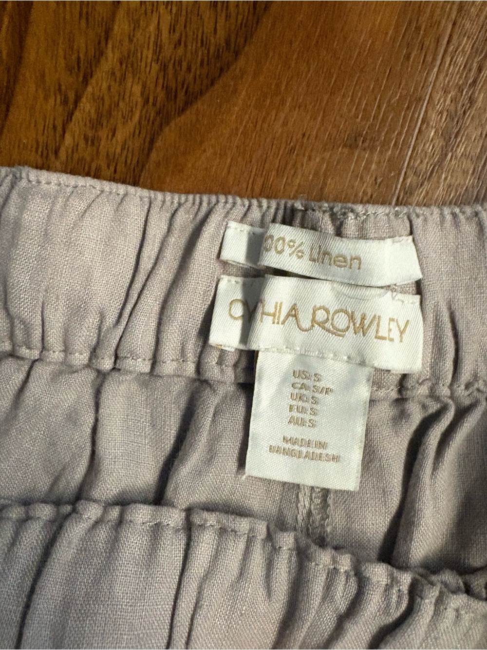 Cynthia Rowley women’s Light Gray Linen Drawstring Chinos, NWT